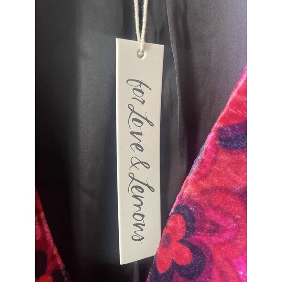 NWT For Love & Lemons Penny Blazer Velvet Red Floral Size Small - Picture 9 of 11